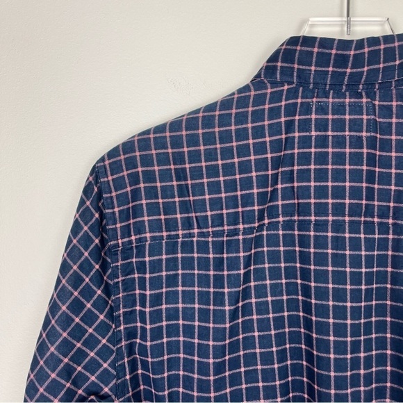 KOTO URBAN OUTFITTERS Navy Pink Short Sleeve Button Up Shirt Small - Picture 8 of 12